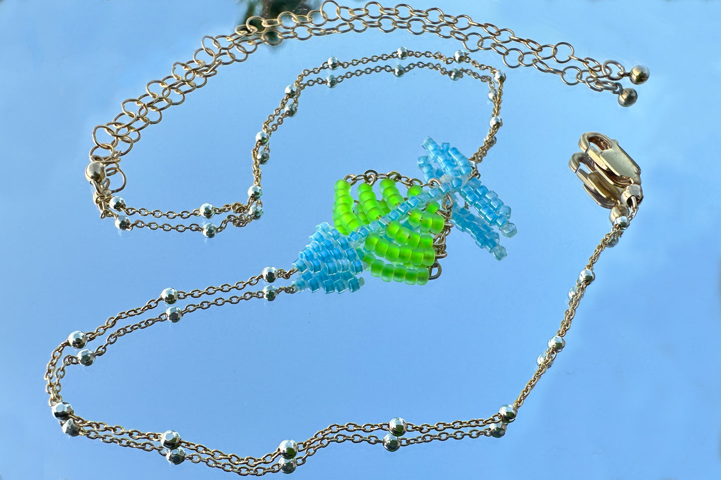 The Turquoise and Neon Green Tetra Choker