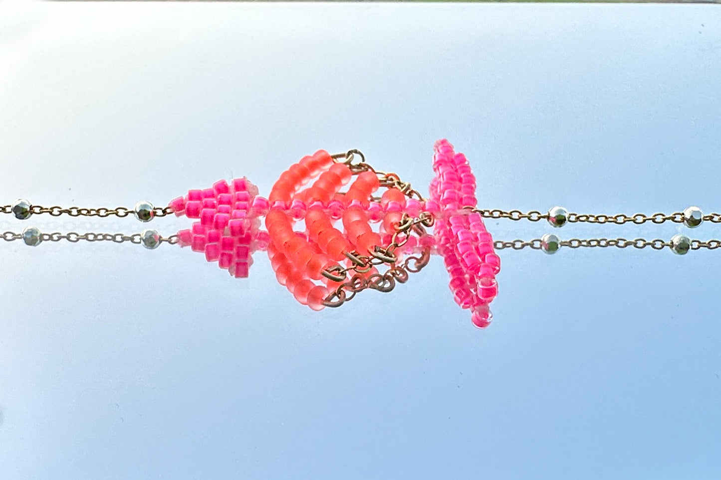 The Hot Pink + Neon Orange Tetra Choker