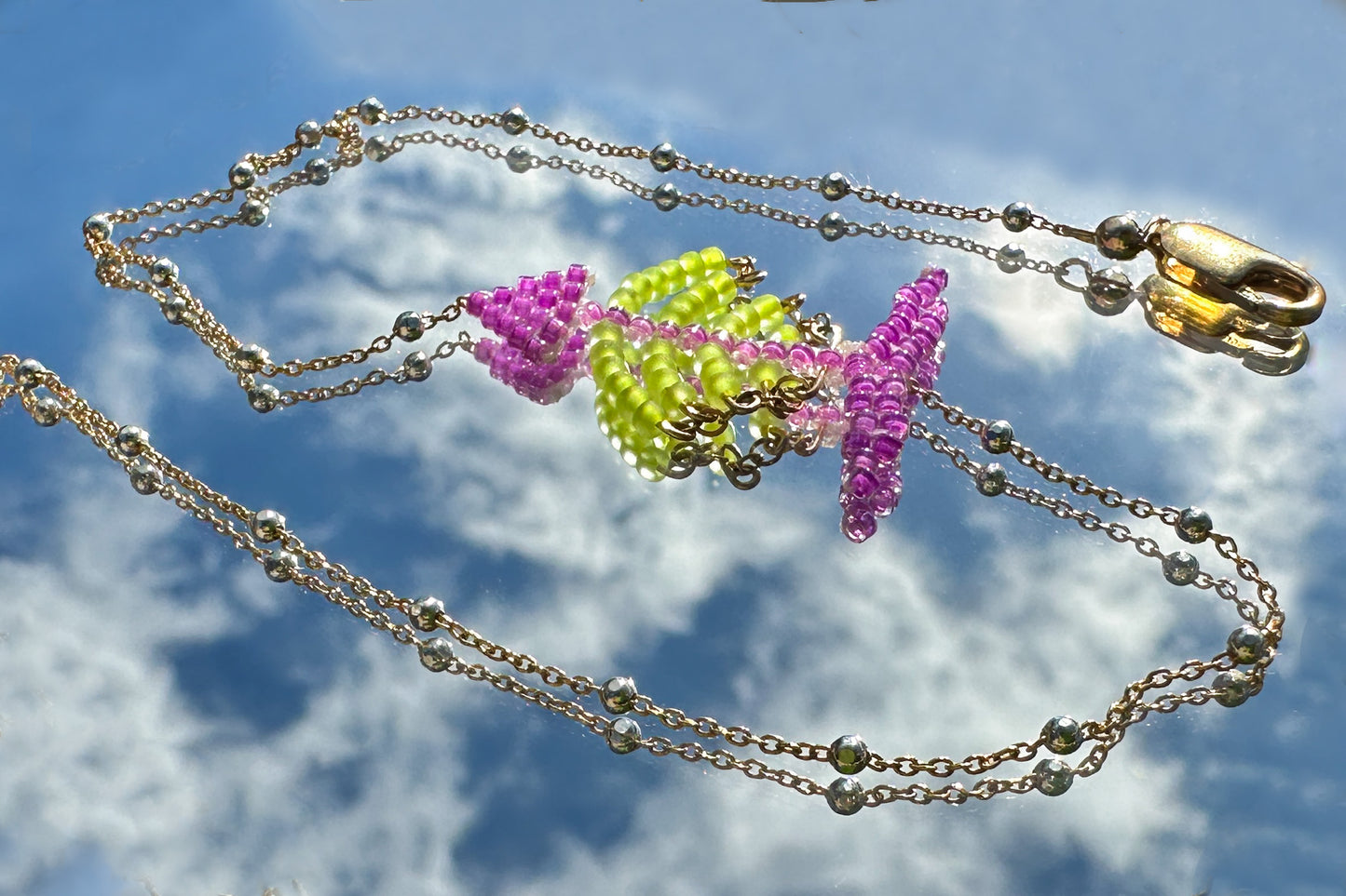 The Purple and Neon Yellow Tetra Choker