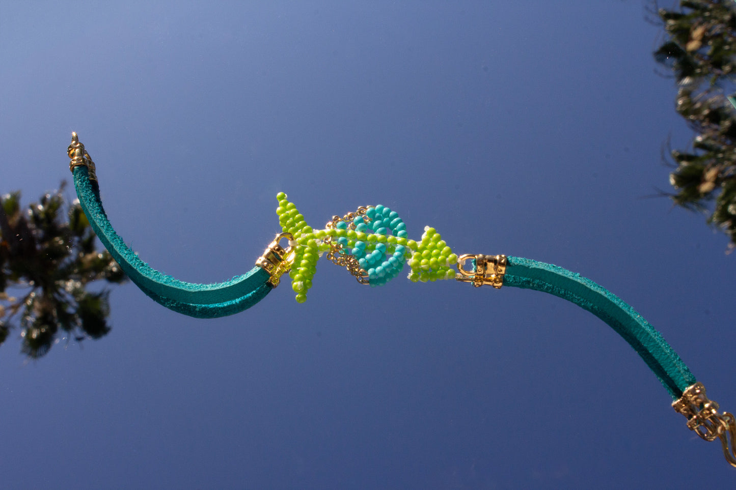 Neon Leather Fish Bracelet