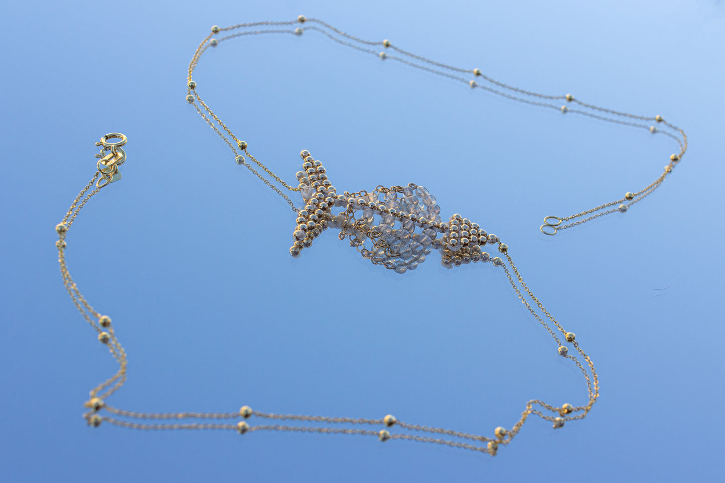 Labradorite Fishbone Necklace